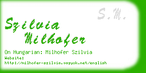 szilvia milhofer business card